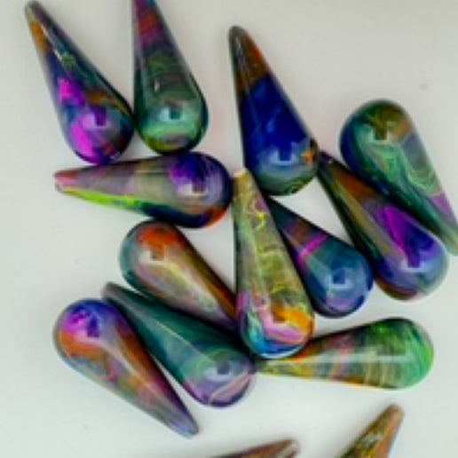 Drop Bead 30x12mm Aurora Marble