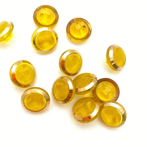 Button 10mm citrine/gold - BUTTON-0041-E