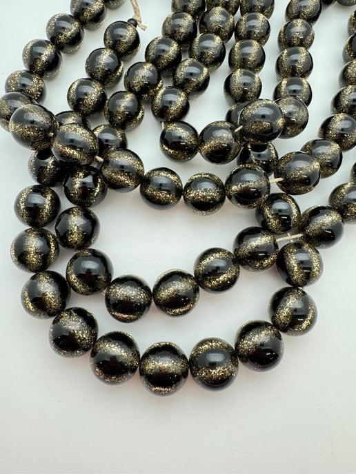 Glitter Round 20mm Cateye Gold