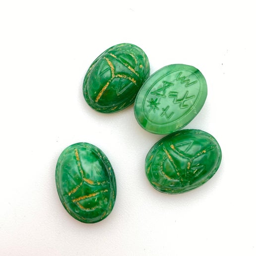 Cab Vintage Glass 18x14mm Jade - CAB-0120-D