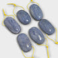 Natural Blue Coral 23-27x38-43 mm Oval Pendant 1.5mm Hole (1pc)