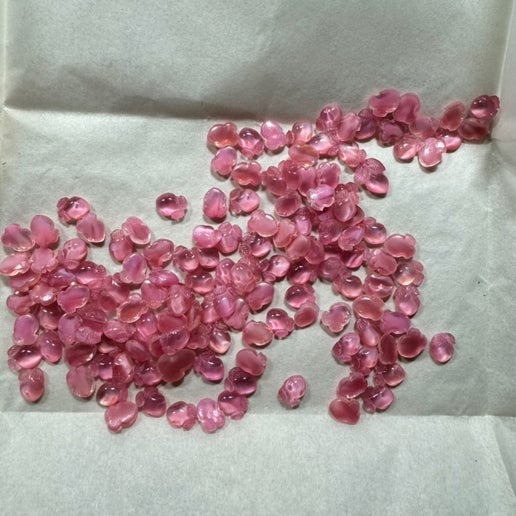 Vintage Glass Pear Cabs 8x6mm