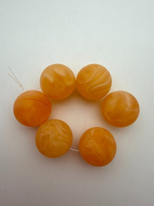 Round 22mm Citrine Marble Matte