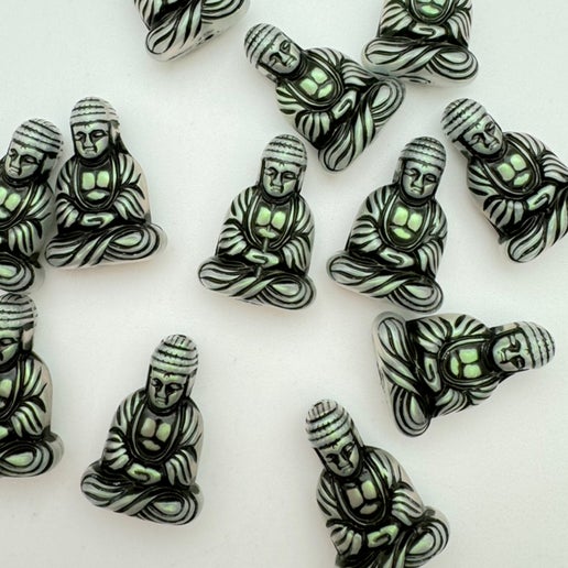 Buddha 25x18mm Opal AB/Black