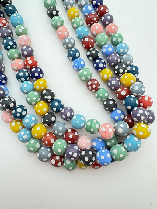 Lampwork Glass Matte Dot Mix 10mm