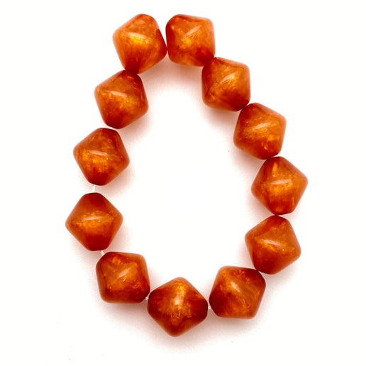 Bi-cone 10mm Moon Glow Pearl Pumpkin - IT-FY-0421-A