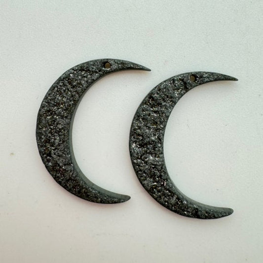 Moon Charm 28mm Glitter Dark Moon