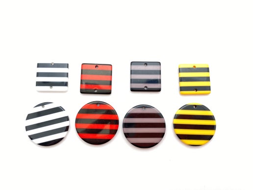 Circle Drop Striped 30mm Black/yellow