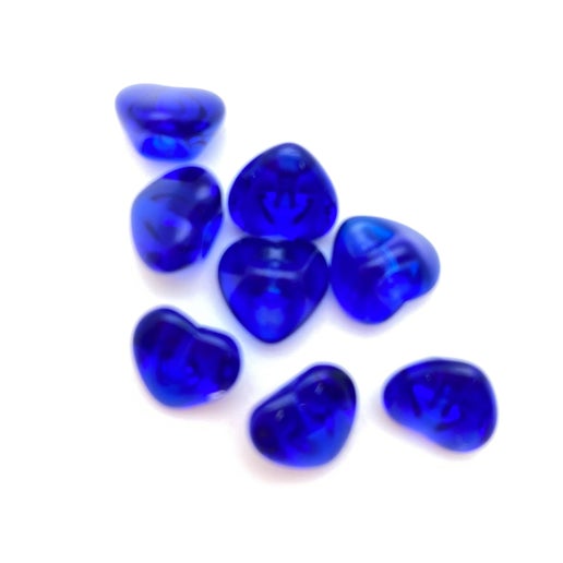 Button 8mm Cobalt Heart - BUTTON-0481-D