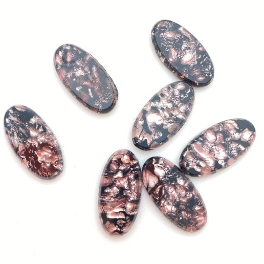 Cab Vintage Glass 18x9mm Amethyst - CAB-0042-B