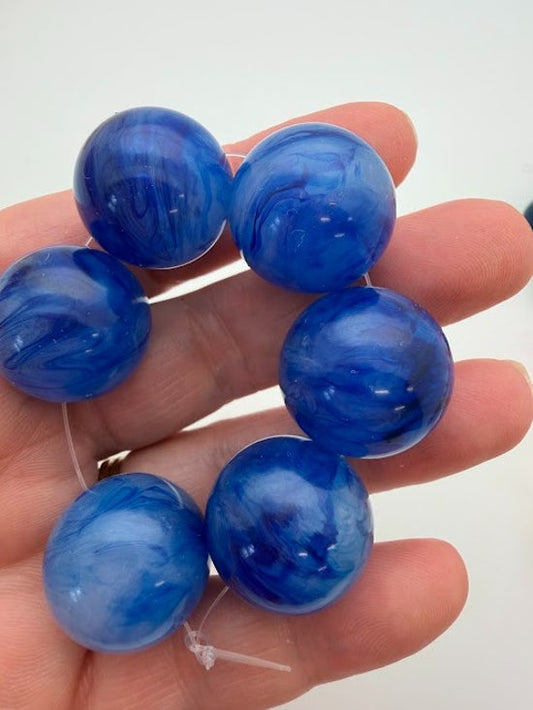 Round 22mm Cobalt Marble