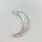 Laser Cut Moon 38mm Silver Glitter