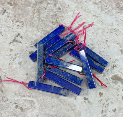 Lapis, Rectangle Tube, 8mmx45mm Pendant