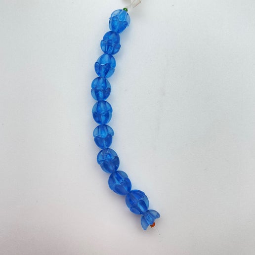 Vintage Glass Flowers cap 8mm Light Sapphire