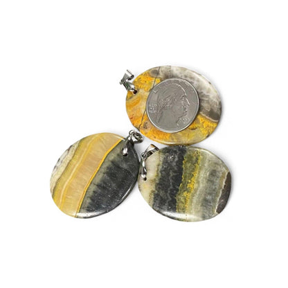 Bumble Bee Jasper Oval Pendant (1pc)