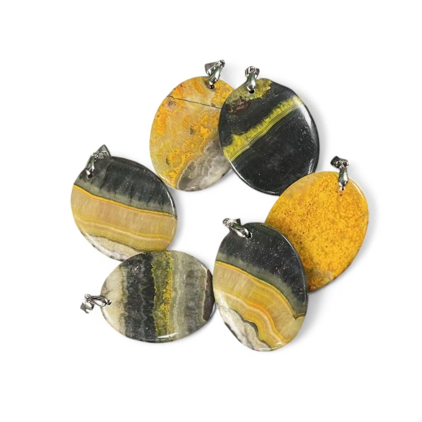 Bumble Bee Jasper Oval Pendant (1pc)