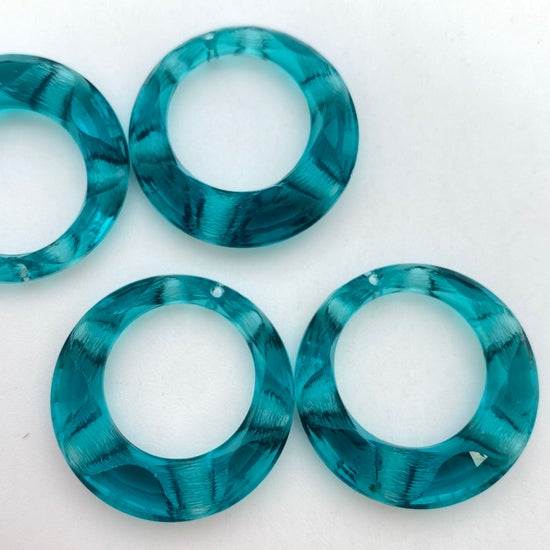Ring Hoop w/top hole 30mm Teal