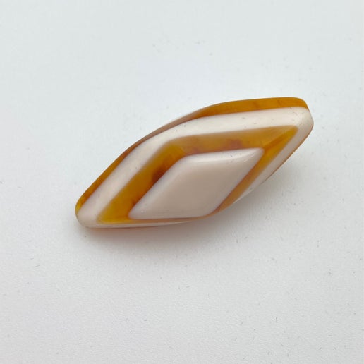Carved and Layered Bead 40mm Ivory & Tortoise