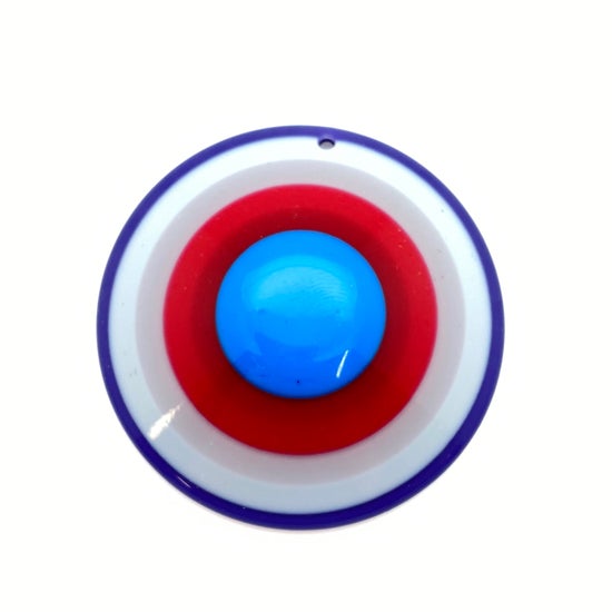 Layered Disk Drop 50mm Red and Blue