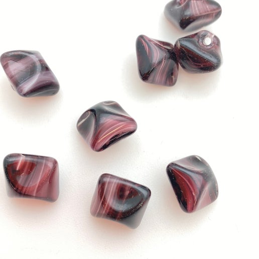 Button 12mm Purple Marble - BUTTON-0187-B