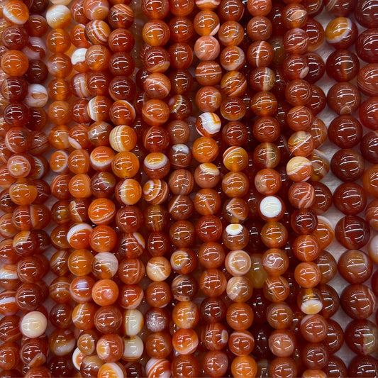Red Sardonyx aka Banded Agate (Heated) Round