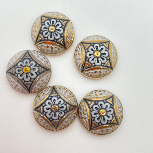 Cab Vintage Glass 18mm White/painted - CAB-0035-C