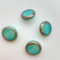 Button 12mm Turquoise/silver - BUTTON-0105-D