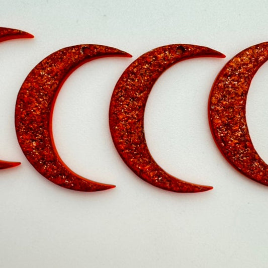 Moon Charm 28mm Glitter Harvest Moon