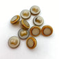 Button 10mm Bone/gold - BUTTON-0018-E
