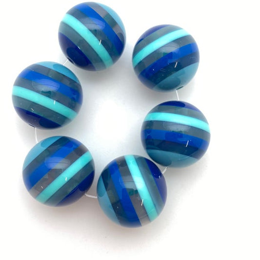 Layered Round 20mm Multi Blues