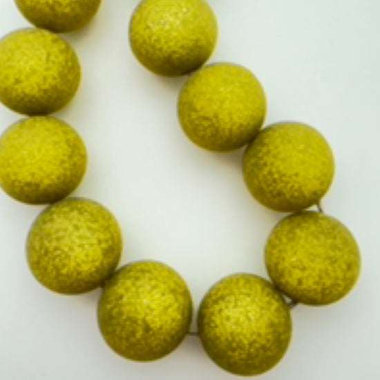 Round 20mm Olive Satin