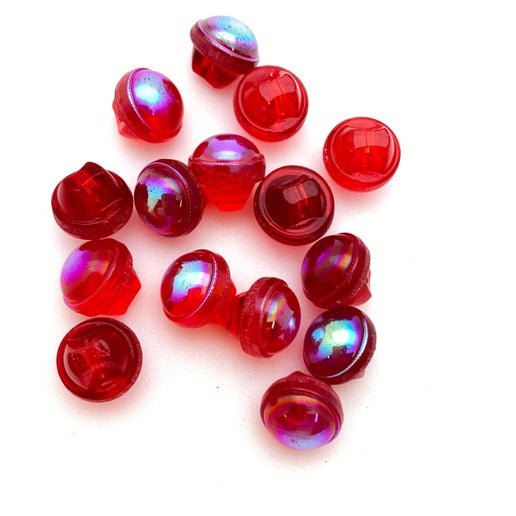 Button 8mm Ruby AB - BUTTON-0048-A