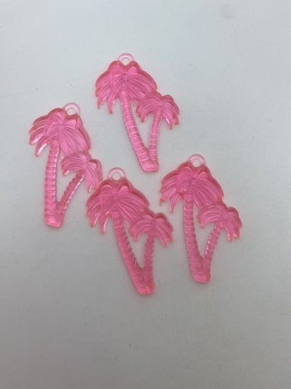 Palm Tree Charm 42x28mm Pink Neon