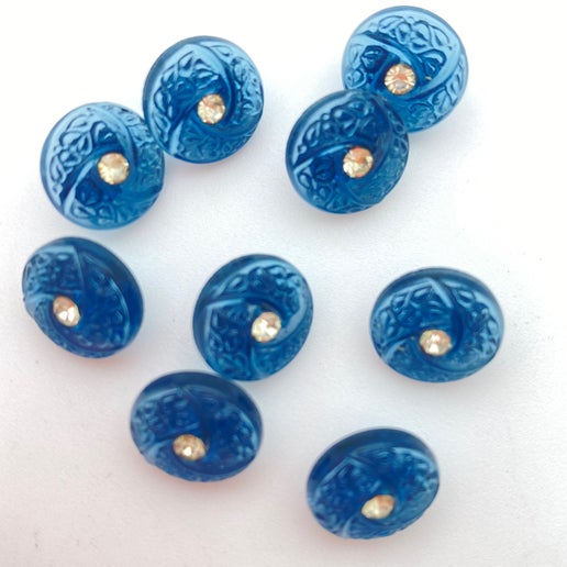 Button 10mm Montana/rhinestone - BUTTON-0490-D