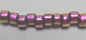 Pink on Black Dichroic Glass Small Tube Beads