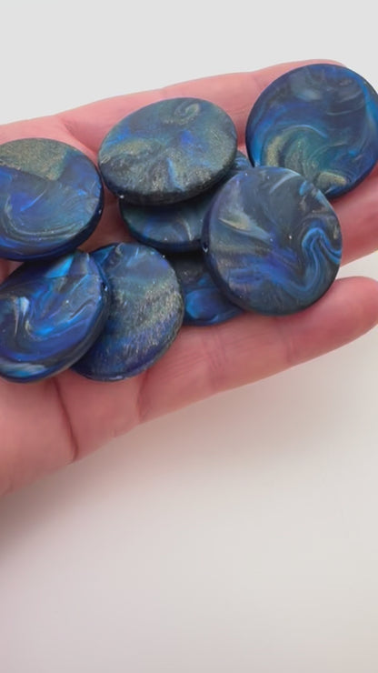 Lentil 30mm Starry Night Marble Matte