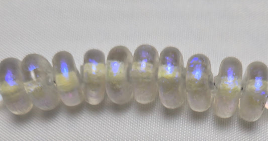 Purple Clear Dichroic Glass Rondelle Beads