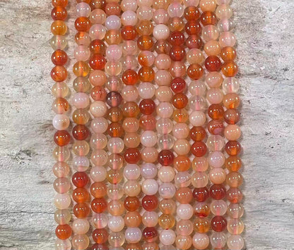 Carnelian aka Red Agate, Round 6mm 8mm