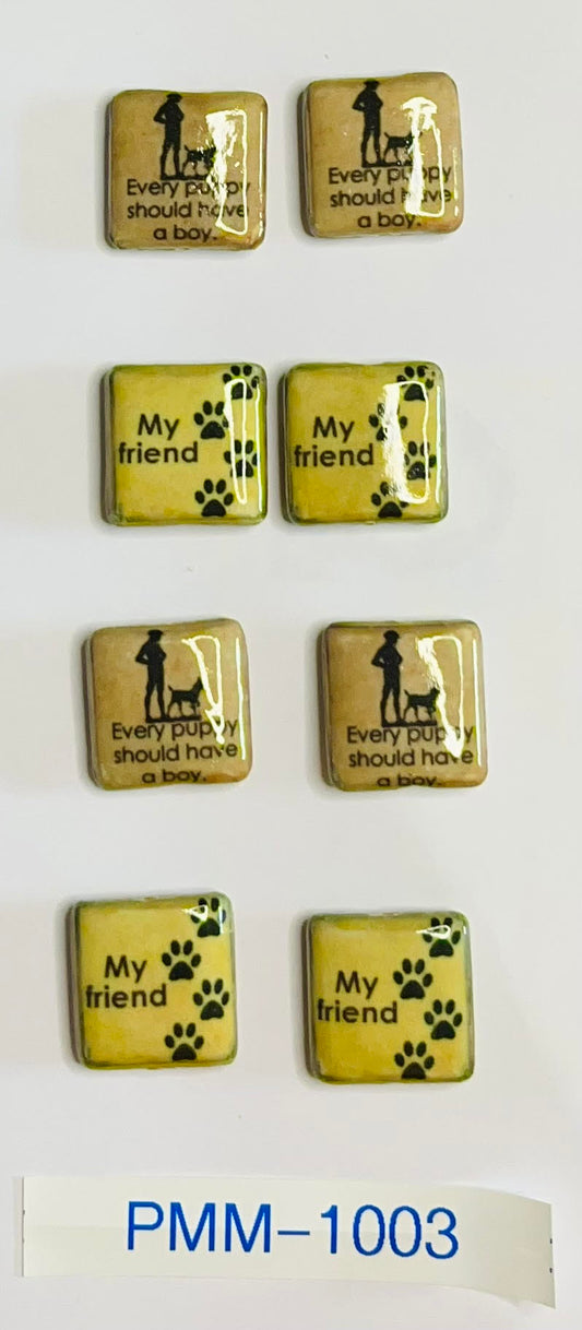 Decoupage Dogs prints 20mm square