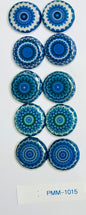 Decoupage Beads Kaleidoscope-blue and purple mixed prints PMM-1015