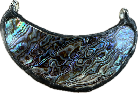 Abalone Shell Bib Piece with 2 Soft Soldered Jump Rings
