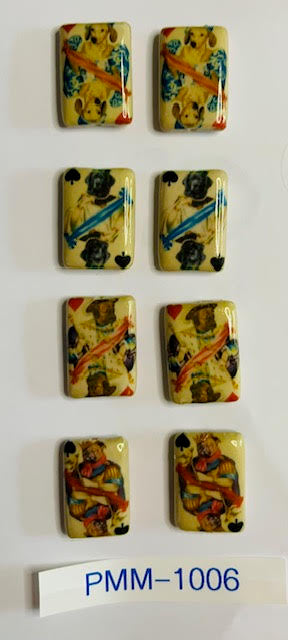Decoupage Beads Dogs Playing cards 18x26 mm