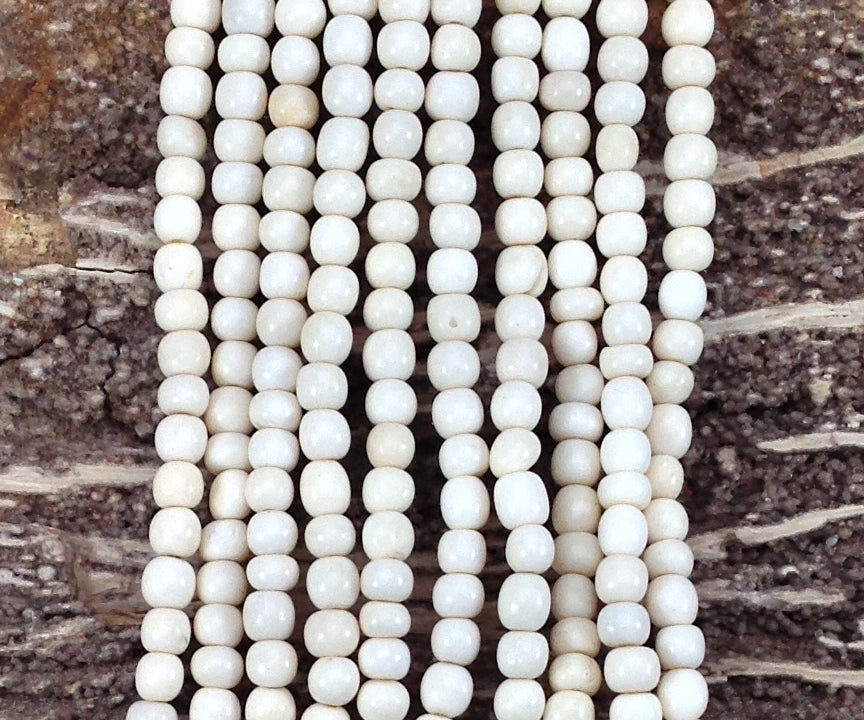 Cow Bone, Yak Bone Off Round 4.5-5mm 5.5-6mm